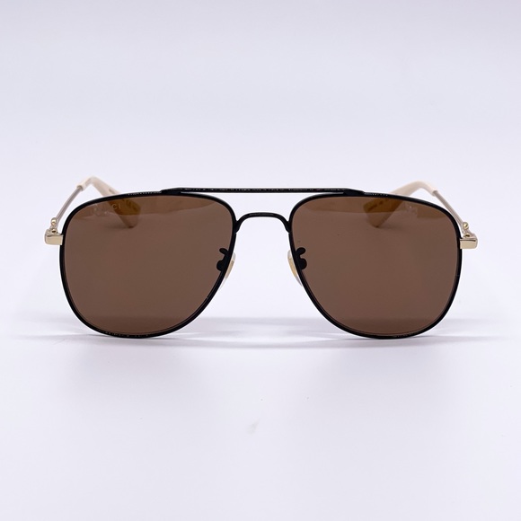 NEW GUCCI GG0514S 002 UNISEX BLAXK BROWN AVIATOR SUNGLASSES GUCCI - Picture 4 of 15
